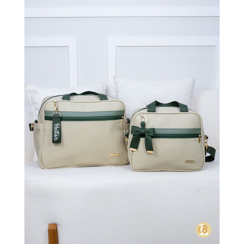 Kit de Bolsas Maternidade para Mamâe e Bebê com Chaveiro Personalizado