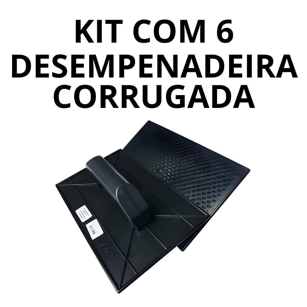 KIT 6UND - DESEMPENADEIRA PLASTICA 18X30 BASE CORRUGADA