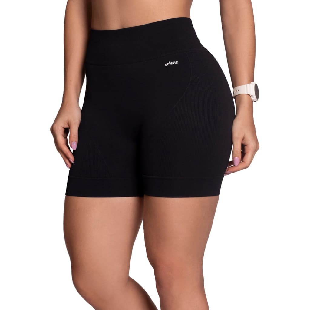 Short Sem Costura Selene Academia Fitness Treino Bermuda Zero Transparencia