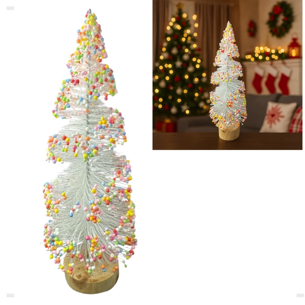 Árvore De Natal Candy Colorida 28cm Decorada P/mesa Aparador