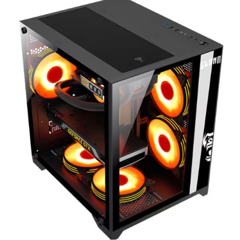 Gabinete  Aquario Gamer Clanm, com FANS! ATX E MICRO ATX DE 3 A 6 FANS RGB MOLEX BRANCO OU PRETO