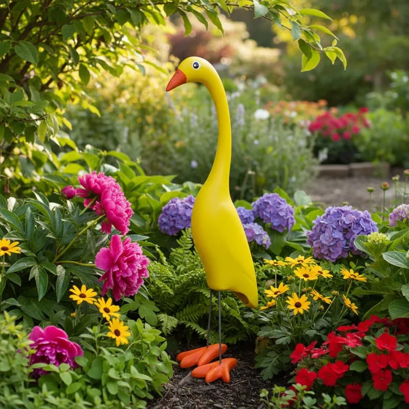 Patinho Decorativo G Enfeite em Cerâmica para Jardim