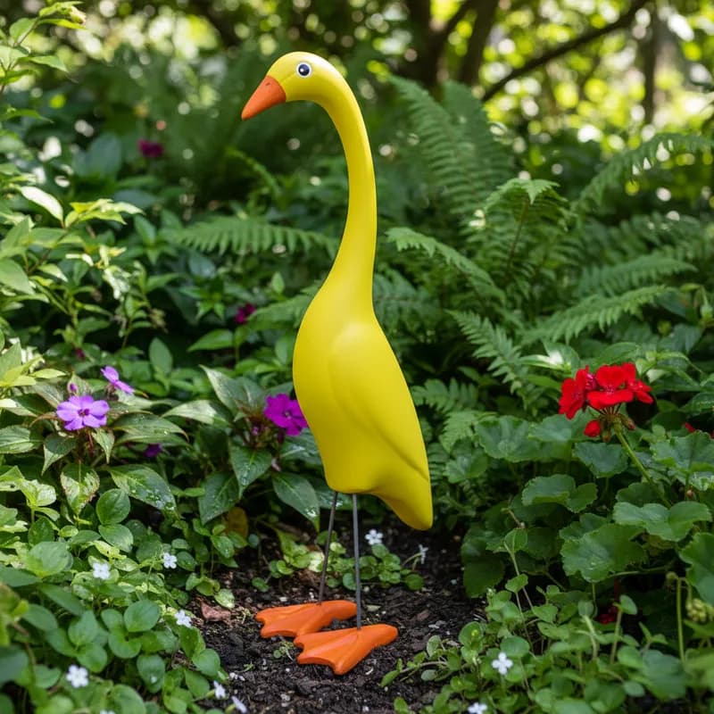 Patinho Decorativo M Enfeite Em Cerâmica Para Jardim