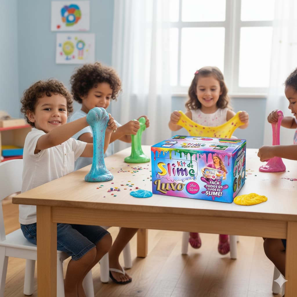 Mega Kit Slime 12 Colas Com Gliter Estrelinhas Isa Slime