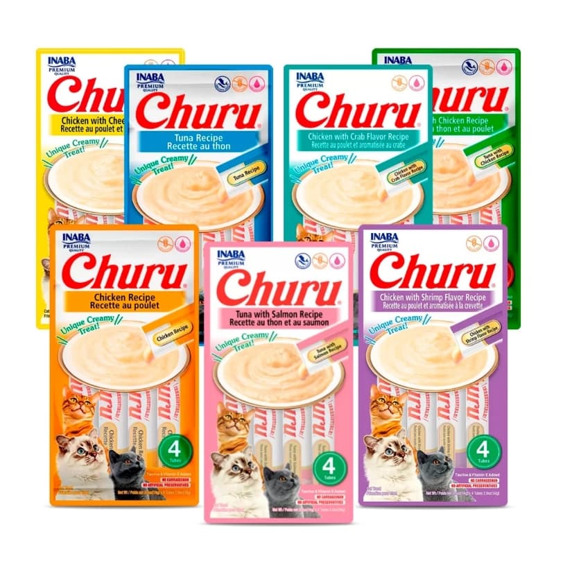 Petisco Para Gatos Churu 56g - Contém 4 Tubets De 14g Cada Unidade - Vários Sabores