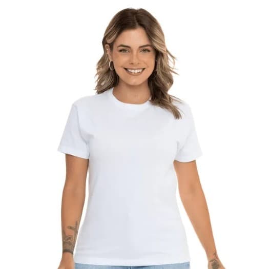Blusa Camiseta Feminina Regular Confortável T-Shirt 100% Algodão Confortável e Durável Básica Casual