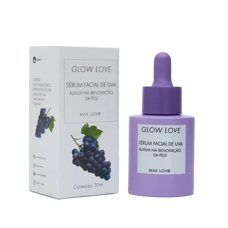 Sérum Facial Glow Love Uva e Romã Max Love