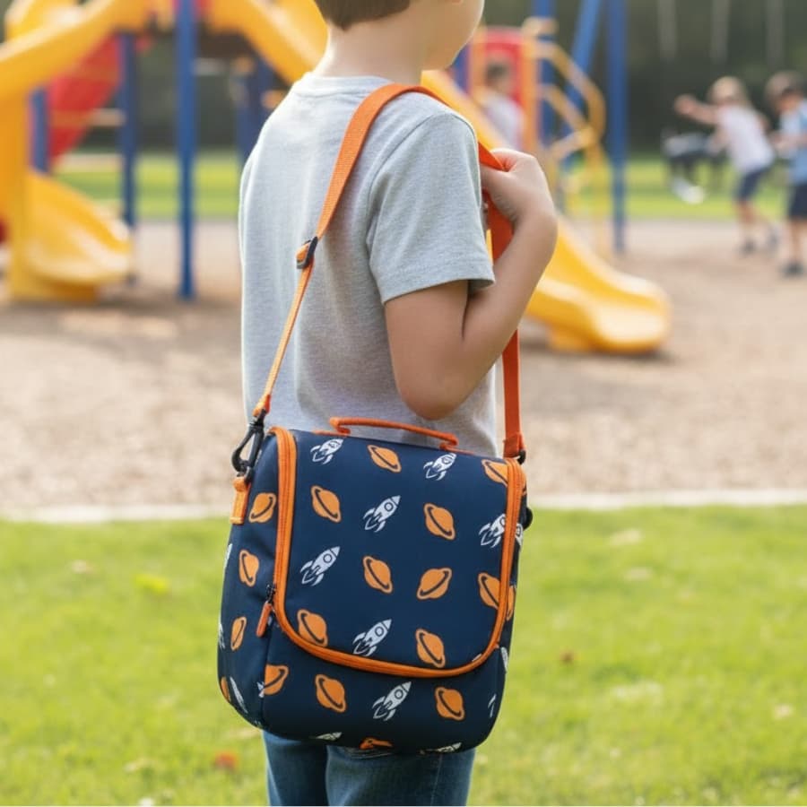 Lancheira Térmica Infantil Escolar Foguete Espacial