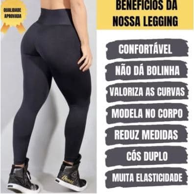 Calça Legging Flanelada Peluciada Térmica Inverno Feminina Suplex Forrada Para Frio Reforçada