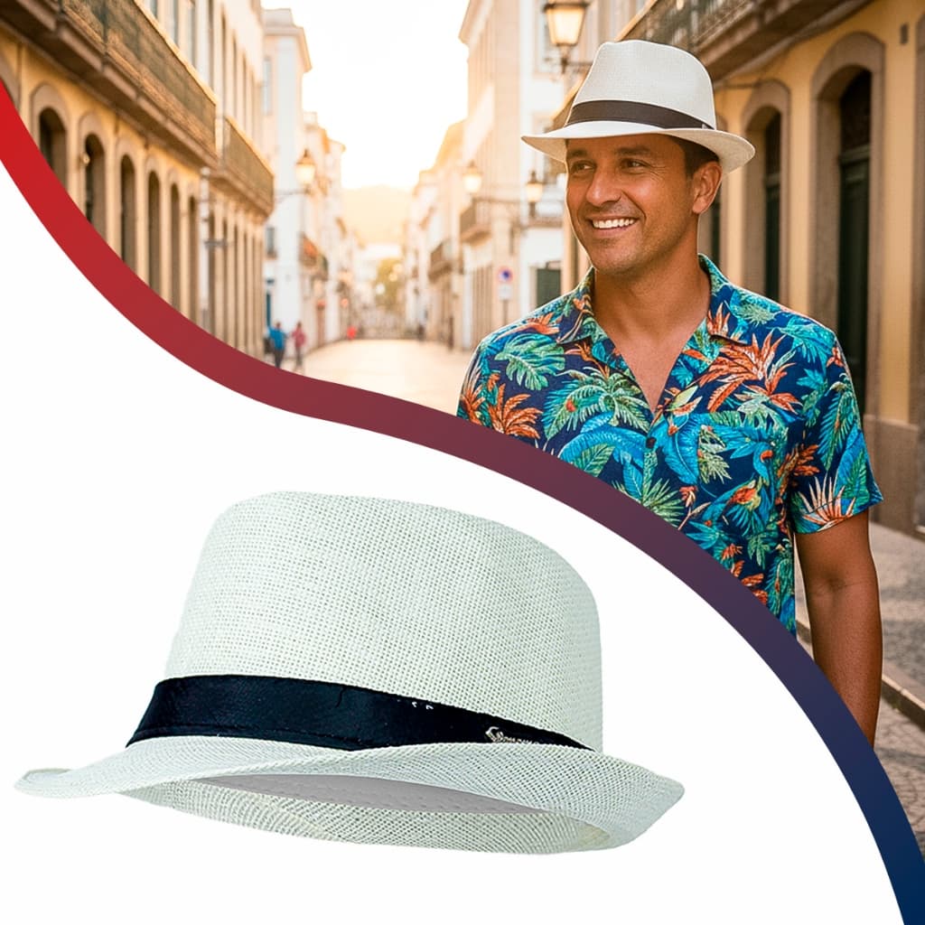 Chapéu Versátil Panamá Aba Larga Unissex Casual Urbano Praia Verão Samba Vintage Elegância Top