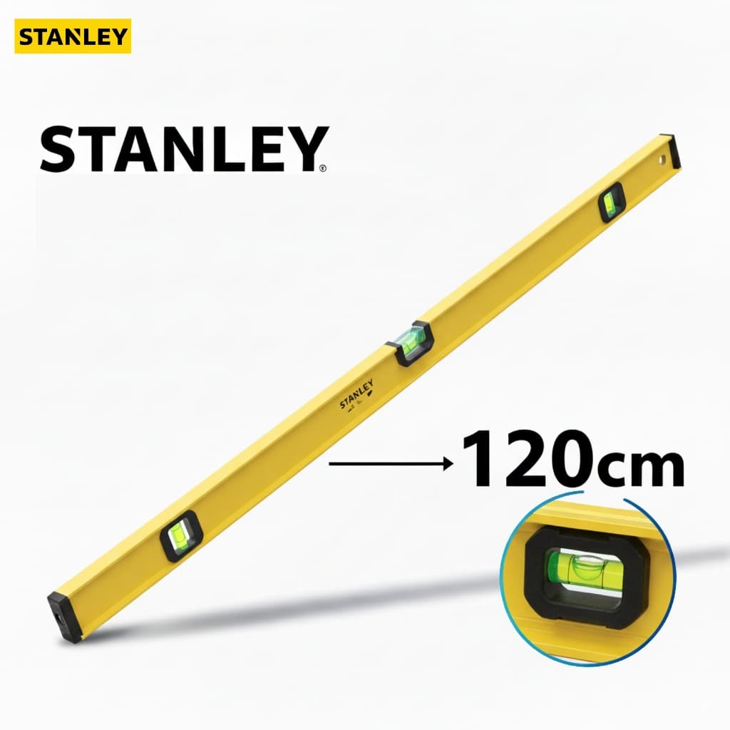 Nivel Aluminio Stanley 48" 120cm Profissional 3 Bolhas 1,2MT STHT42076-LA