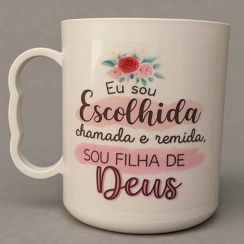 Lembrancinha mulheres 20un caneca bonita eu sou escolhida chamada filha Deus culto chá ciclo oração
