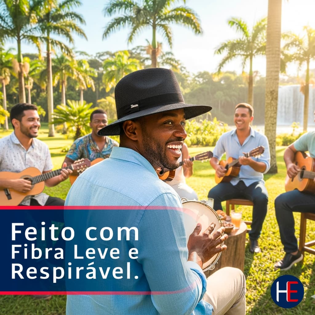 Chapéu Pagodeiro Panamá Unissex Palha Sintética Aba Larga Estilo Vintage Praia Pagode Sofisticação