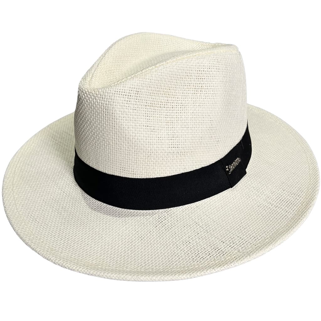 Chapéu Panamá Estilo Fedora Aba Larga Palha Sintética Unissex Moda Praia Samba Carioca Baiano