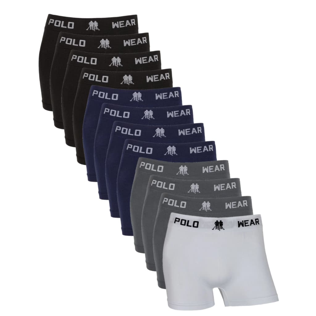 Kit 12 Cueca Boxer Masculina Adulto Polo Wear Original