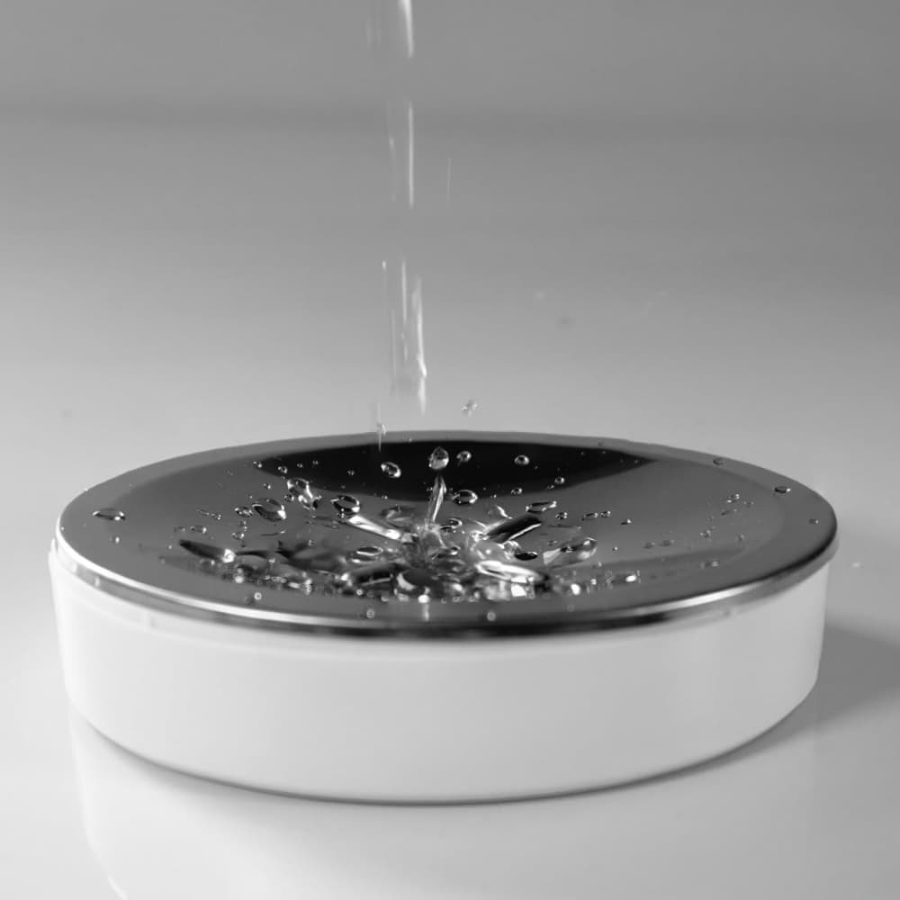 Saboneteira De Inox Para Nicho ou Bancada Lavabo Com Reservatório Branco Suporte Sabonete Banheiro Pia