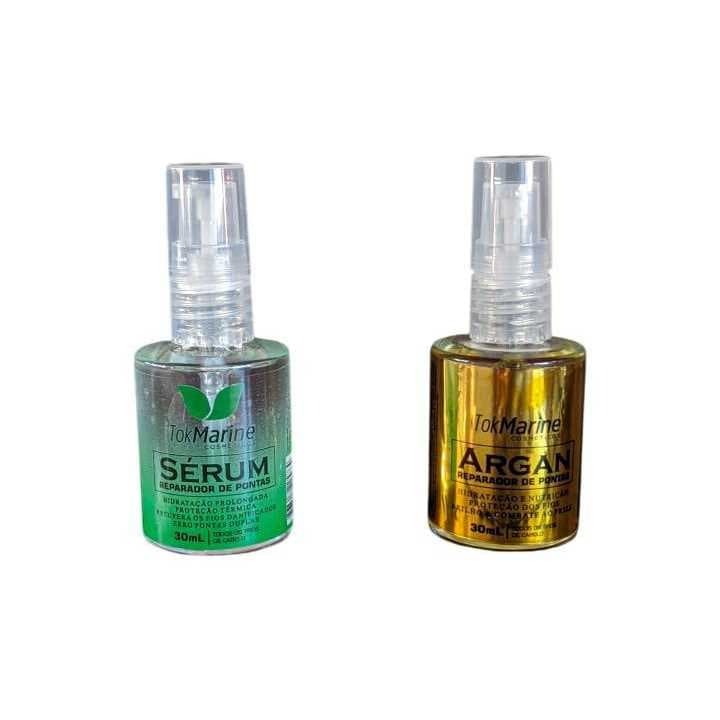 Kit Reparador de Pontas Argan e Sérum- Tok Marine Cosméticos