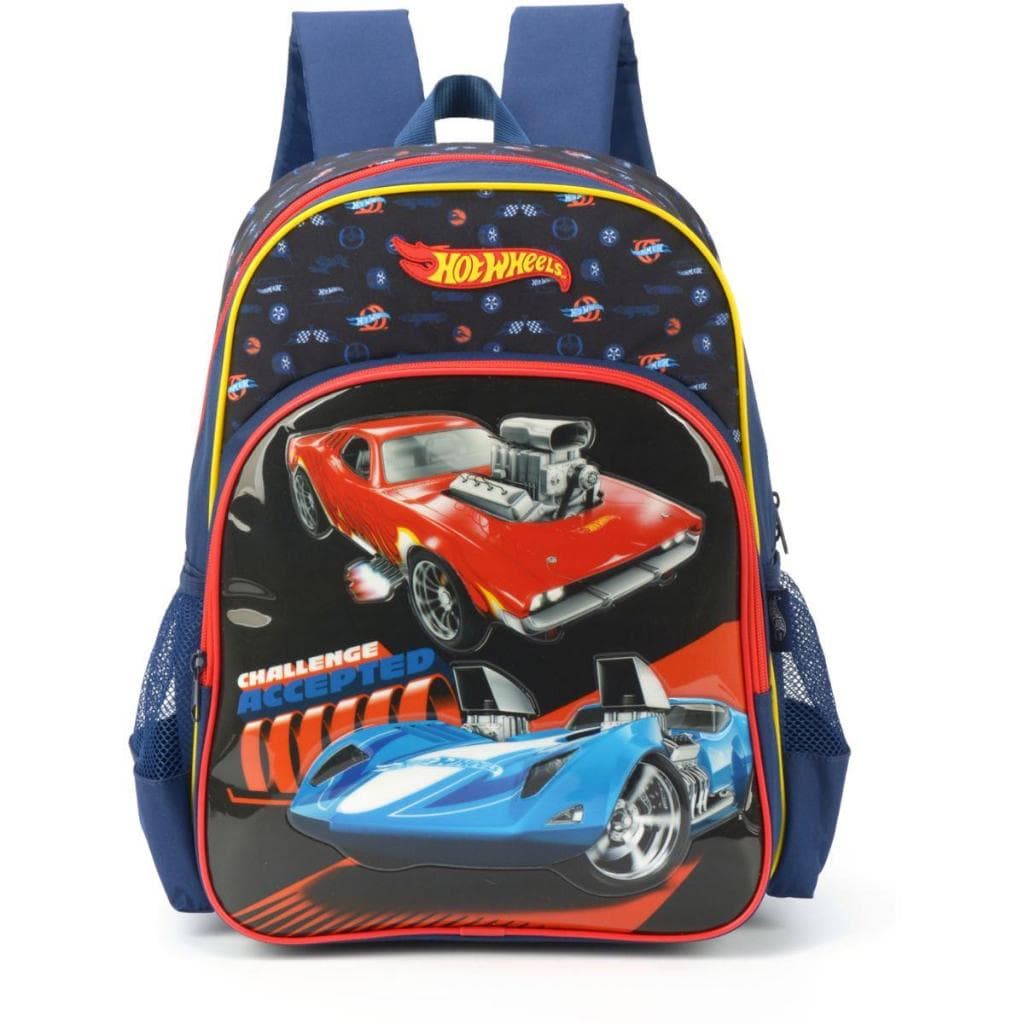 Mochila Infantil Hot Wheels Grande Azul - Luxcel