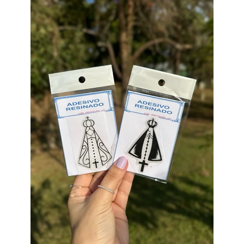 Adesivo Nossa Senhora Aparecida Alto Relevo 3D Flexível Para Carros Motos Porta Celular