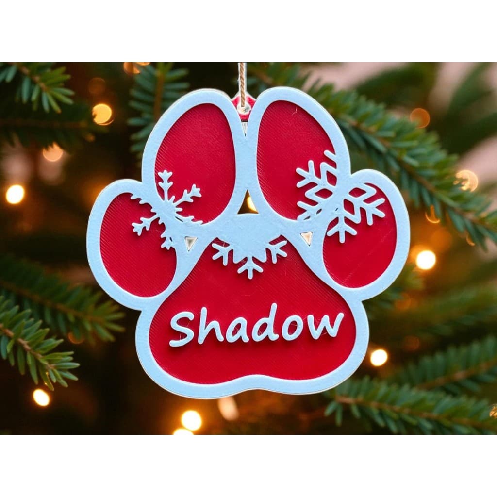 Enfeite de Árvore de Natal Pet Cachorro Nome Personalizado Ornamento Várias Cores