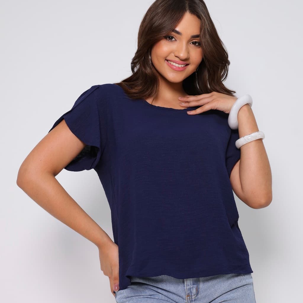 Blusa Megan Tecido Duna Com Manga Princesa Look 2025 Casual ENVIO RAPIDO