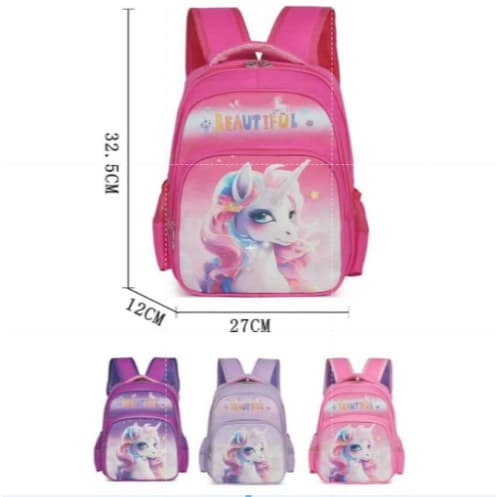 Mochila Infantil Feminina Unicórnio Beautiful, Escola Passeio Creche Dia a Dia Etc Linda e Divertida