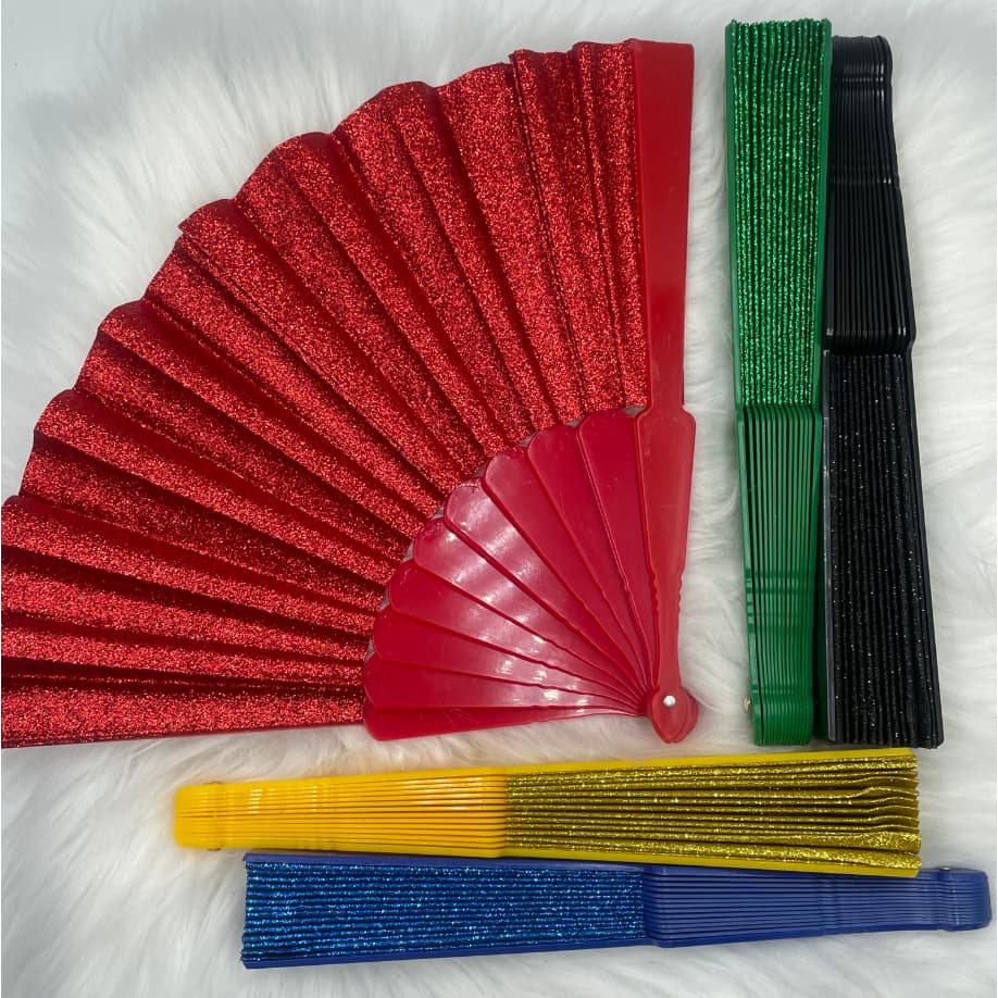 KIT 6/12 PCS leque estiloso com glitter perfeito para todas as ocasiões