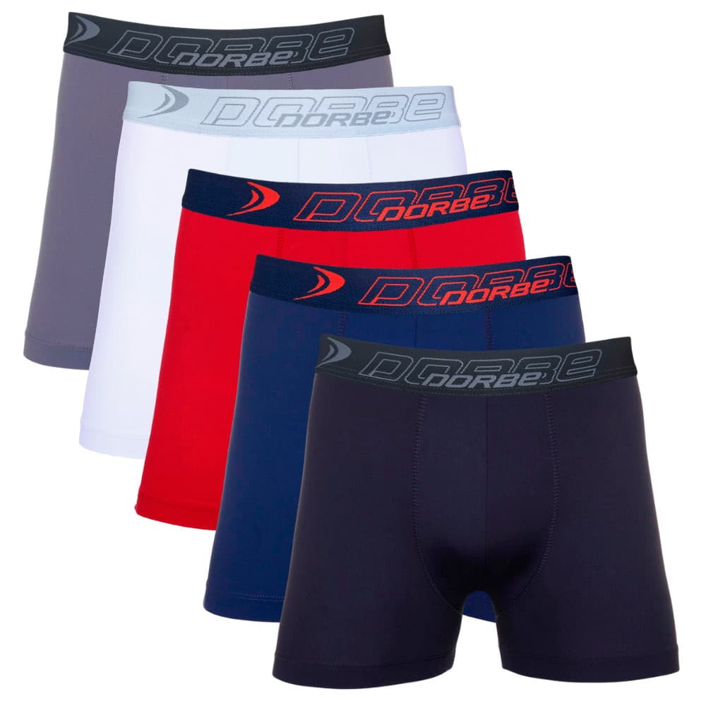 Kit 5 Cuecas Boxer Poliamida Dorbe Não Enrola Original Masculina Cueca Box Masculino Adulto