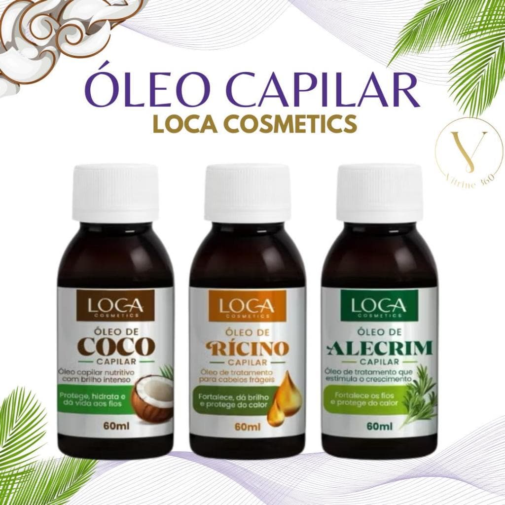 Óleo Capilar Loca Cosmetics 60ml – Coco Rícino Alecrim Tratamento e Crescimento