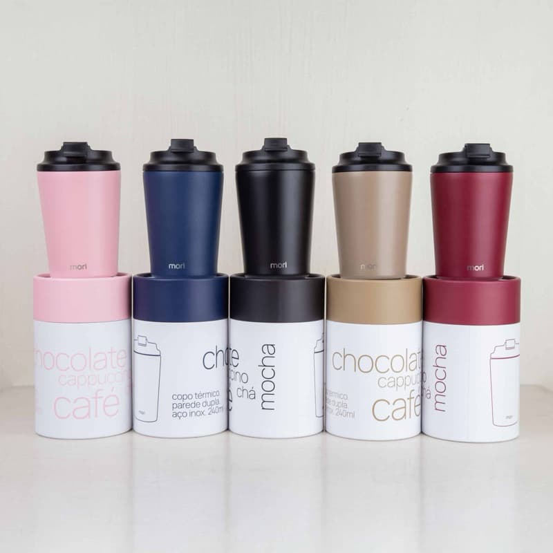 Copo Térmico Inox 240ml com Tampa Vedação Parede Dupla para Café Chá Presente Viagem