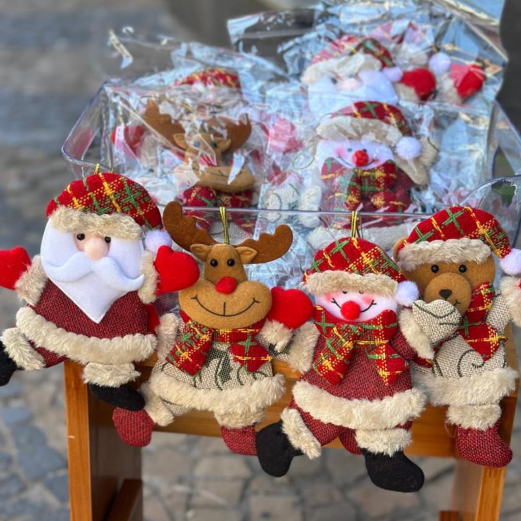 Enfeite Árvore De Natal Grande Boneco Papai Noel Luxo Original