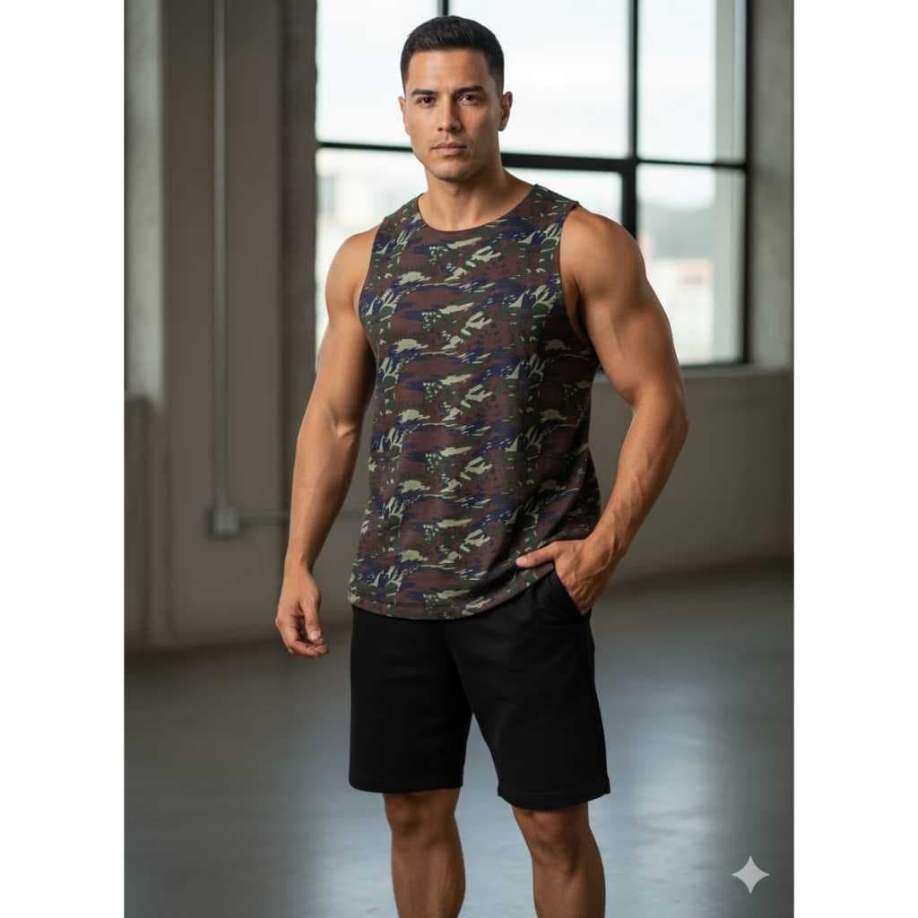 Camiseta Regata Cavada Nadador Para Treino Academia Super Cavada SOLDADO