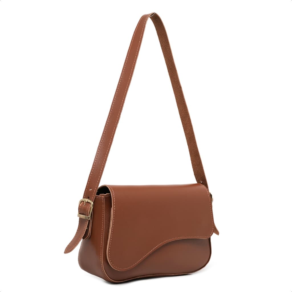 Bolsa Pequena Couro Premium Baguete Feminina Alça Ombro Fivela Lançamento Básica Aura Colors
