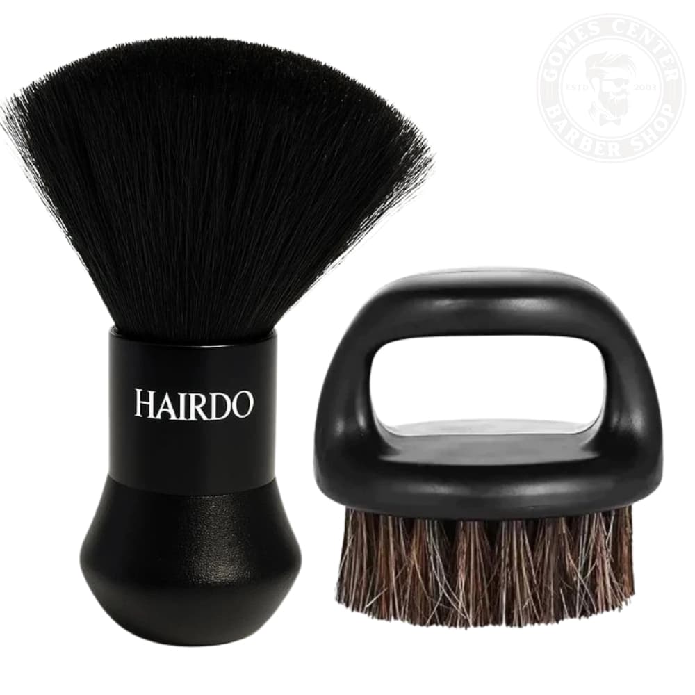 Kit Profissional Espanador Bolinha + Escovinha De Dedo Wins - Barbearia/Barbeiro