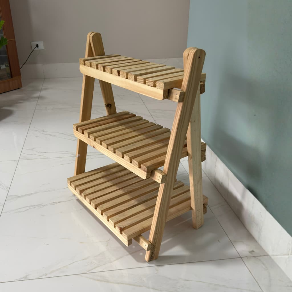 Floreira Estante Jardim Vertical Multiuso Pinus p/ Vasos Livros Plantas Organizador Sala Apartamento