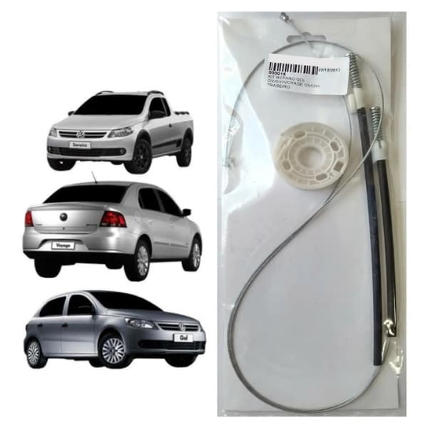 Kit Reparo Cabo Aço Vidro Elétrico Gol Voyage G5 G6 G7 Traseira 2008 em Diante