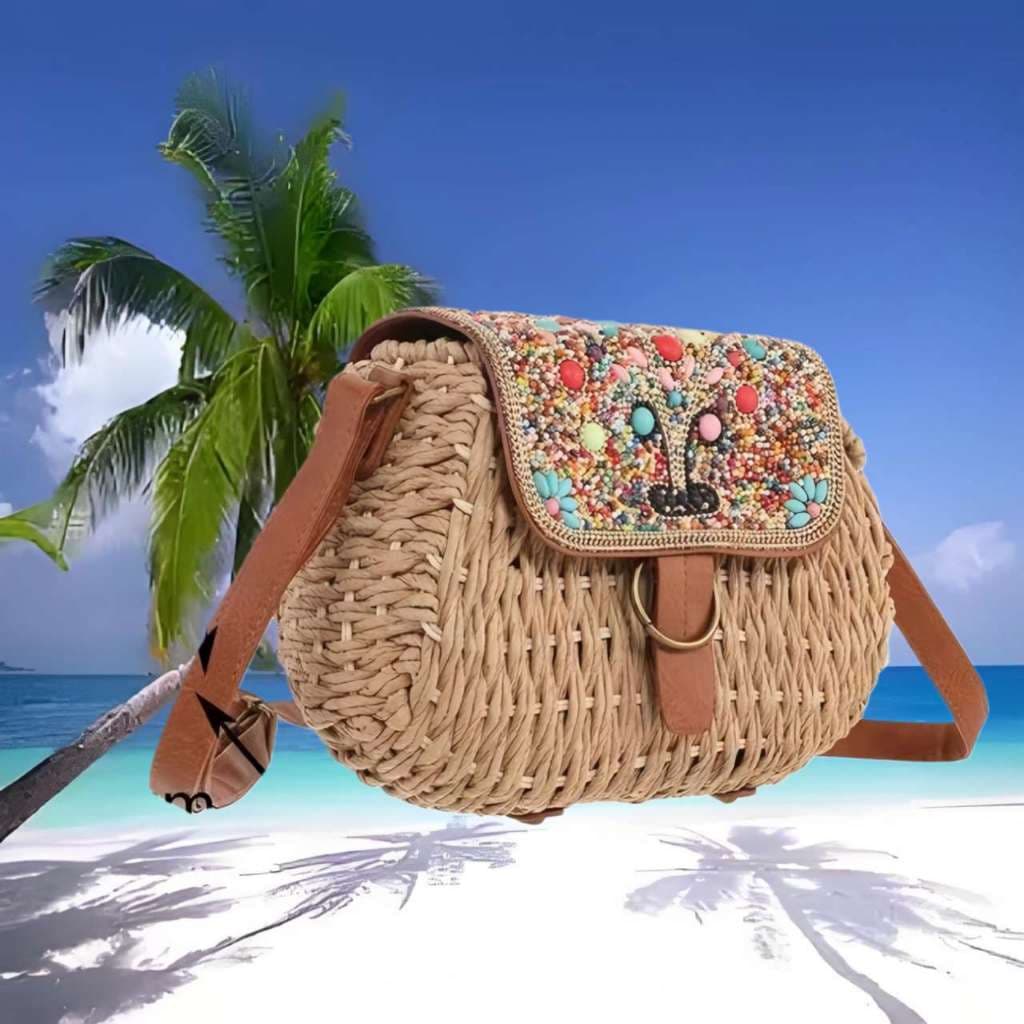 Bolsa de Palha Moldada Leve - Perfecta para Viagens e Eventos no Brasil