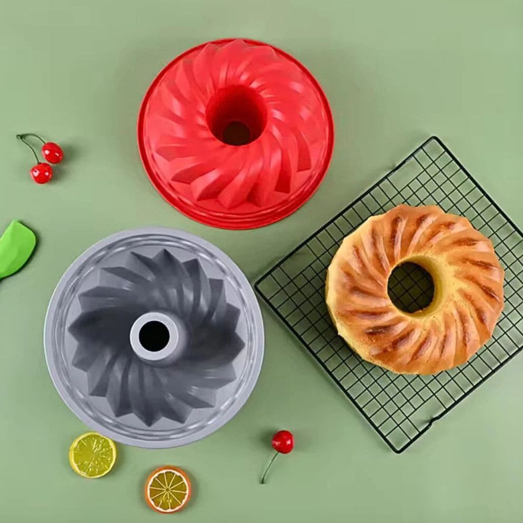 Assadeira Forma De Silicone Para Bolo Pudim Torta Mousse Forno