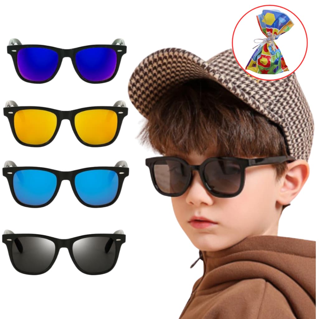 Óculos De Sol Espelhado Infantil Menino Proteção Uv 400