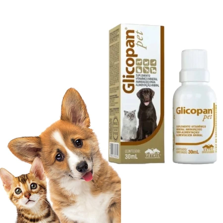 Glicopan Pet 30ML - Suplemento Vitamínico Para Cães, Gatos, Aves, Roedores, Répteis e Mustelídeos