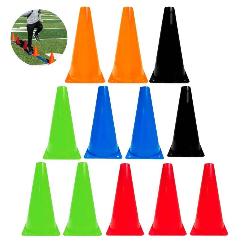 12x Mini Cone Esportivo Agilidade Treino 23cm Sinalização