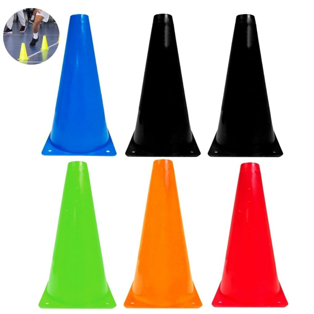6x Mini Cone Esportivo Agilidade Treino 23cm Sinalização