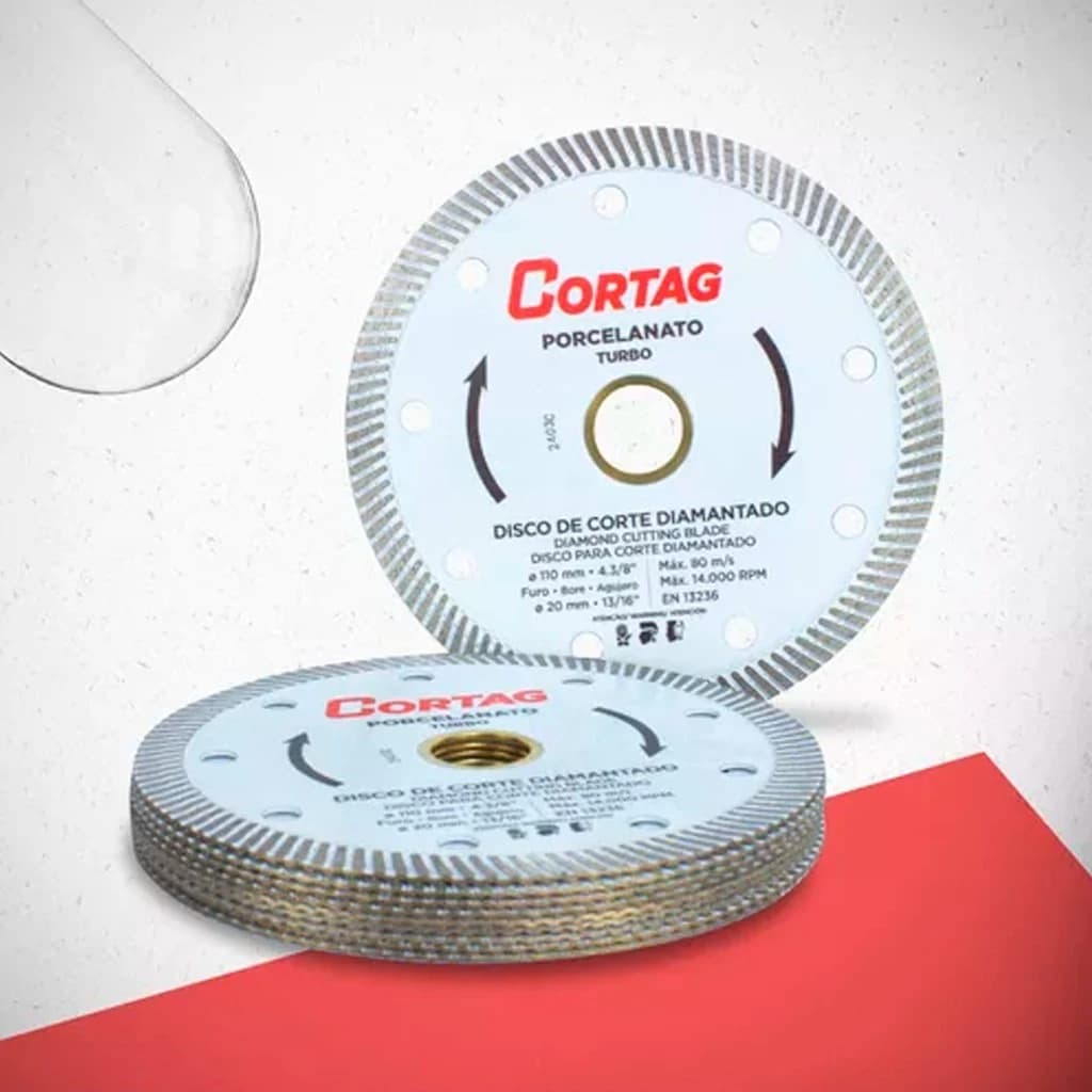 Disco Fino Diamantado Turbo Porcelanato 110mm - Cortag