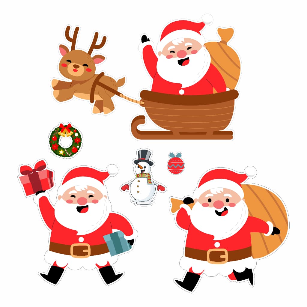 Adesivo Vitrine Loja Feliz Natal Papai Noel Decoração