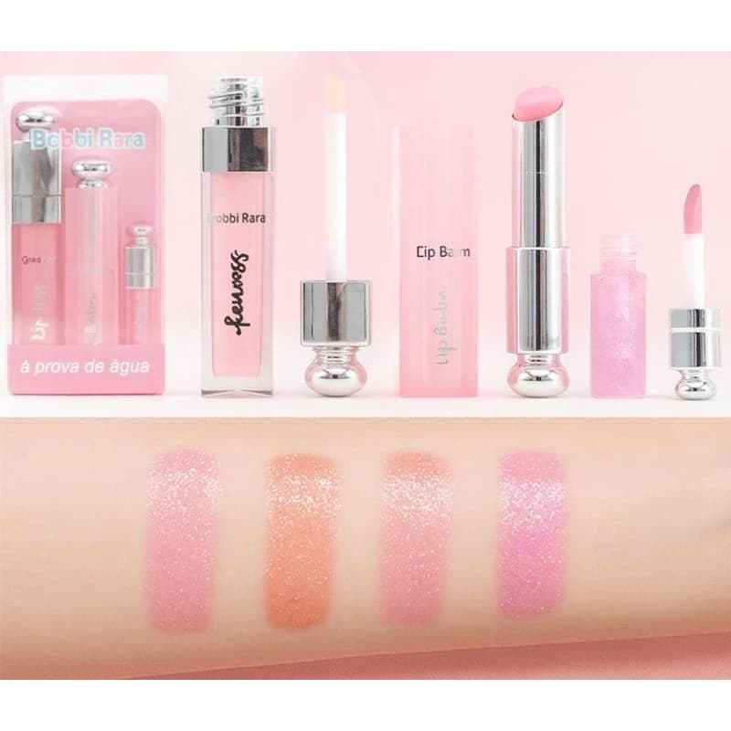 Kit 3 em 1 Aprova da Água Lip Gloss + Lip Balm - Bobbi Rara