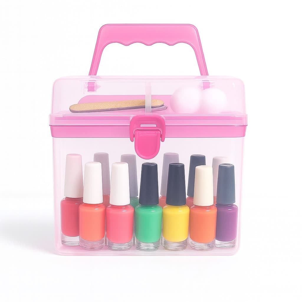 Maleta Organizadora Transparente com Alça p/ Esmaltes e Manicure