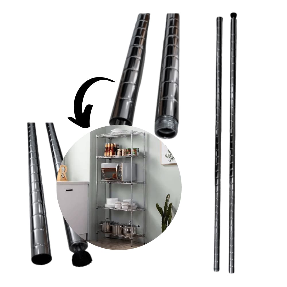 Kit 4 Hastes 2,5 Diametro para Estantes Aramadas Nsf 178,5cm Alt Uteall