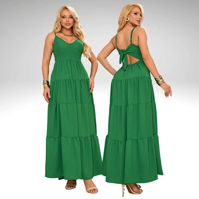 Vestido Longo Feminino  Alcinhas Ajustáveis  Estiloso Moderno Três Marias DUNAS