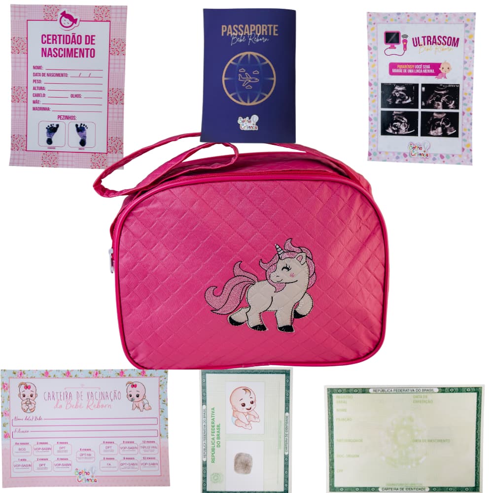 Kit  Documentos para Bebê Reborn com Bolsa – Realismo e Encanto em Cada Detalhe