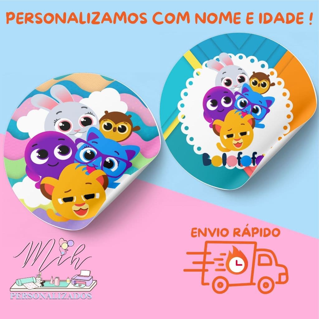Adesivos Personalizados bolofofo 🎉 | Personalizamos com Nome e Idade | Envio Rápido 🚚